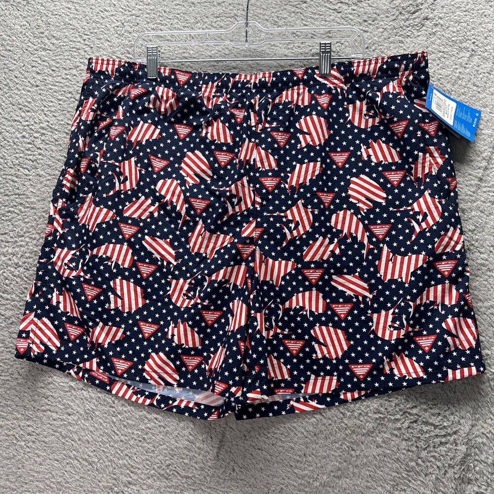 Columbia PFG Super Backcast Water Shorts Red White and Blue Swim Trunks Size new
